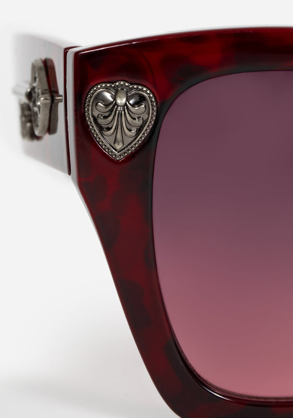 Claustrum Gothic Key Tortoiseshell Sunglasses - Red