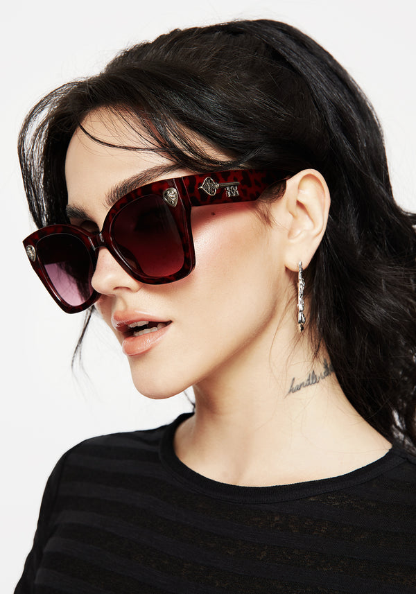 Claustrum Gothic Key Tortoiseshell Sunglasses - Red