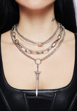 Sword Multichain Necklace