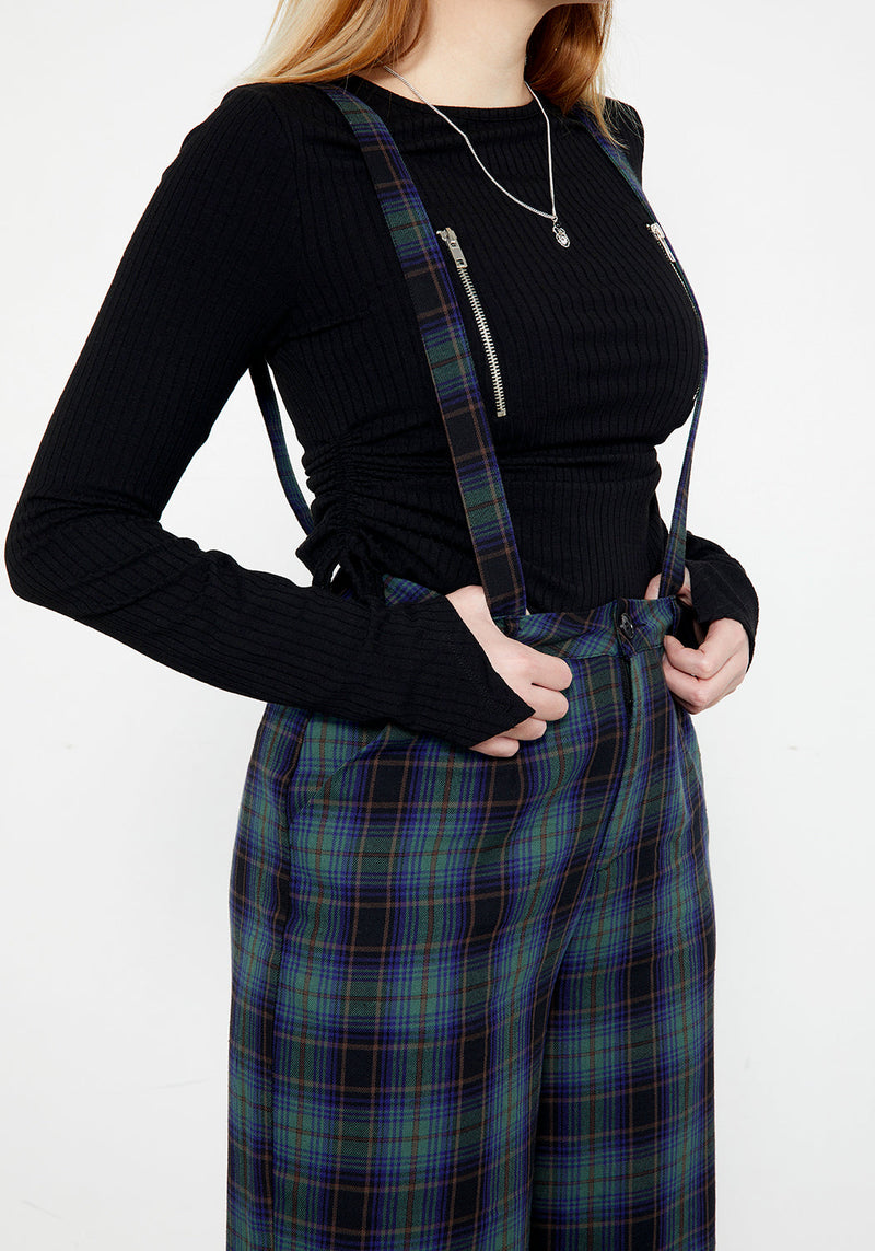 Rebel Wide Leg Plaid Trousers