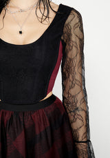 Lycia Lace Flared Sleeve Corset