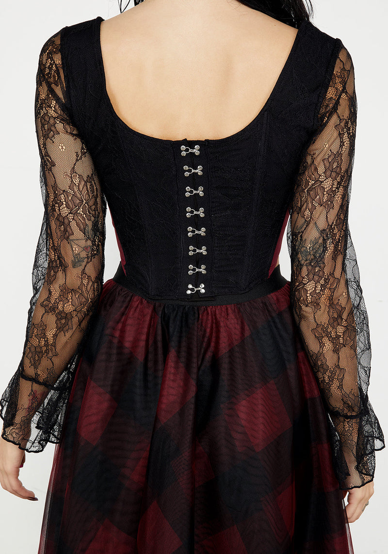 Lycia Lace Flared Sleeve Corset