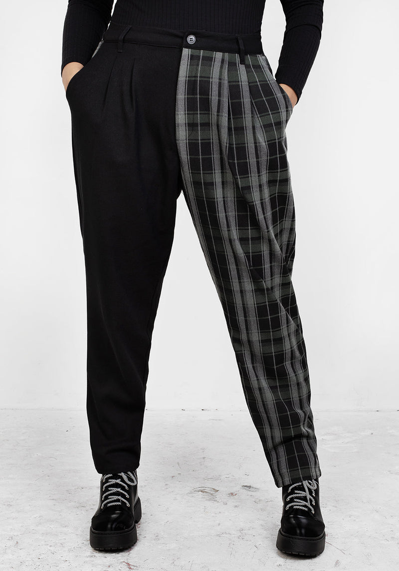 Fenrir High Waisted Check Tapered Trousers – Disturbia