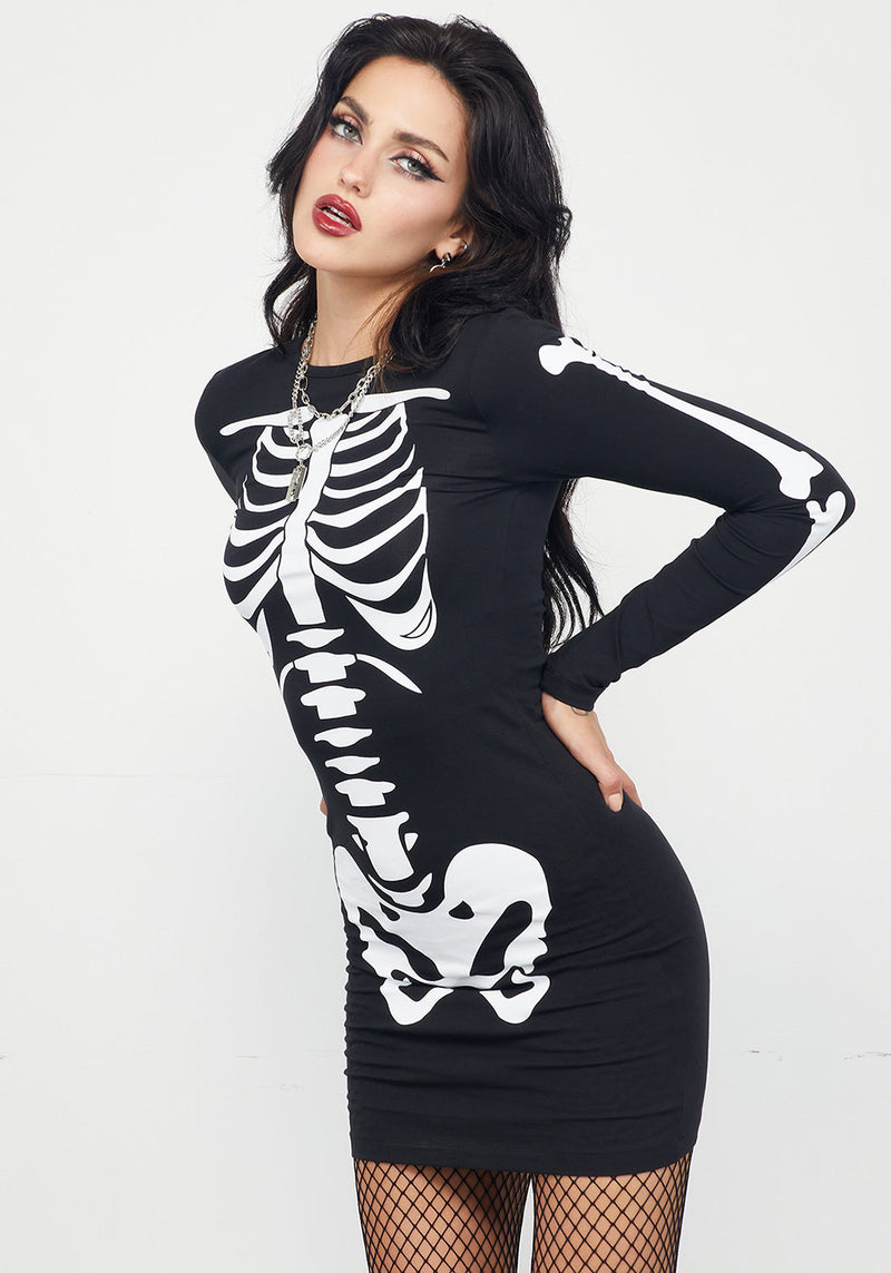 Skeletus Mini Jersey Dress