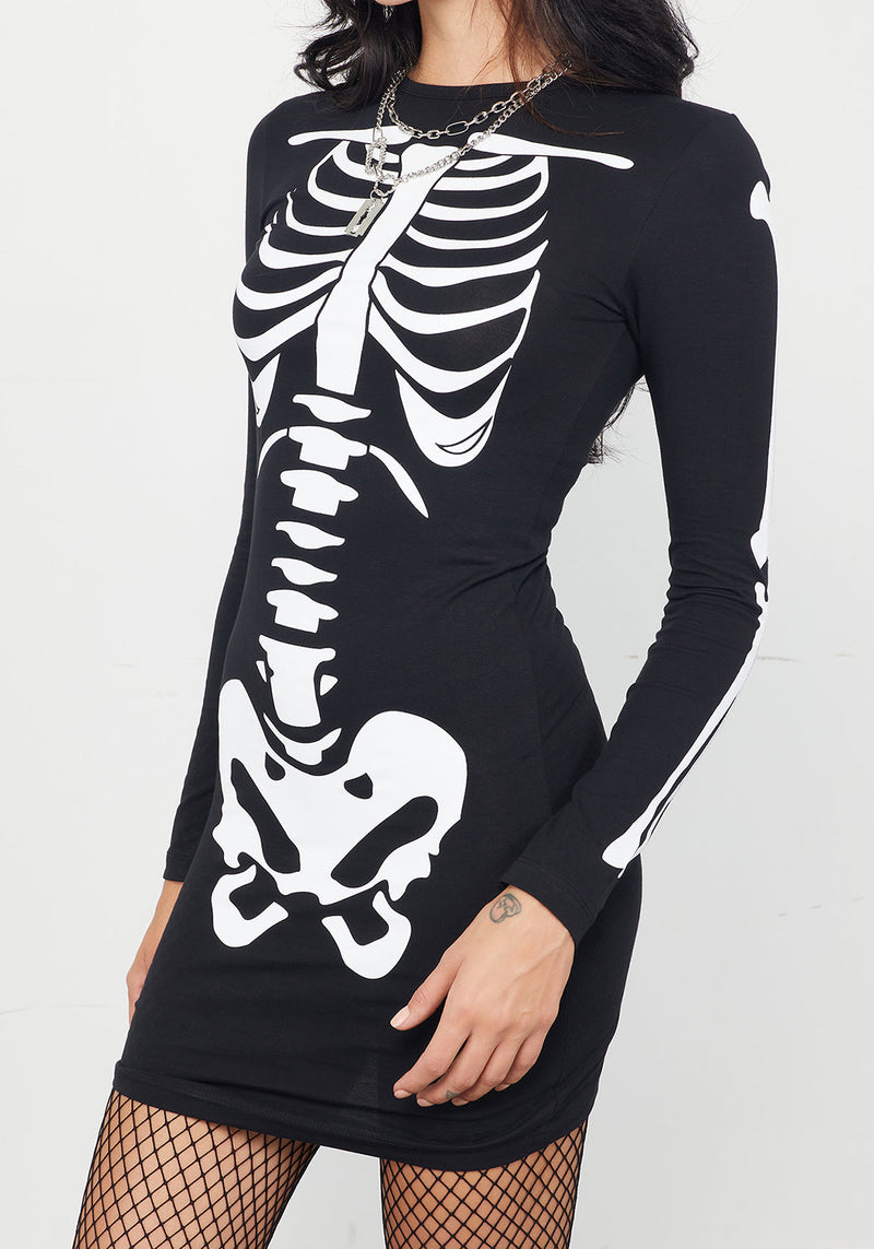Skeletus Mini Jersey Dress