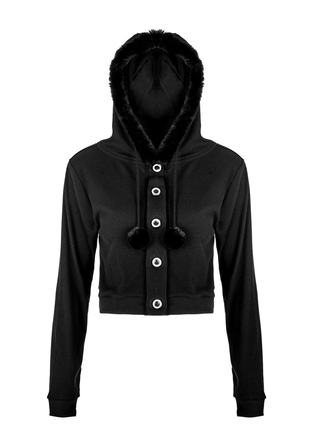 Charlotte Pom Pom Hooded Cardigan Disturbia