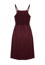 MUNDI SHIRRED MIDI DRESS