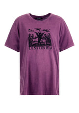 Devil Purple Acid Wash Oversized Tee