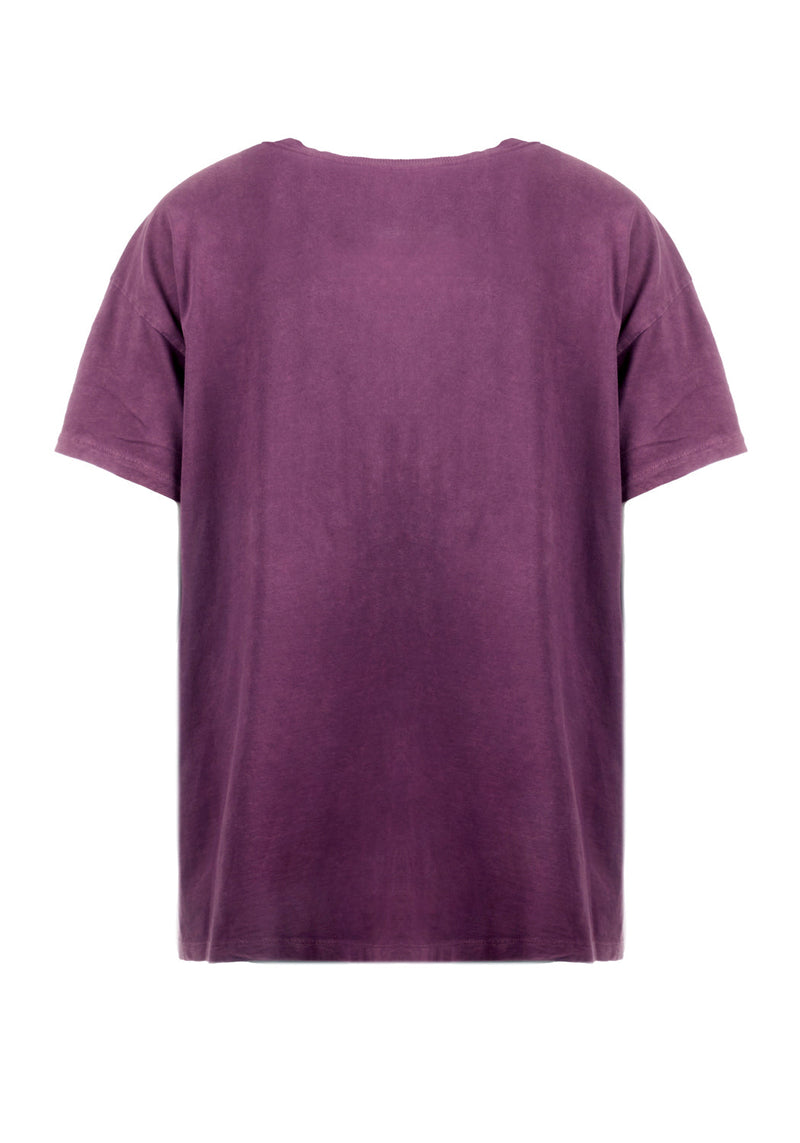 Devil Purple Acid Wash Oversized Tee