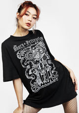 Perception Black Garment Washed Oversized Tee Dress