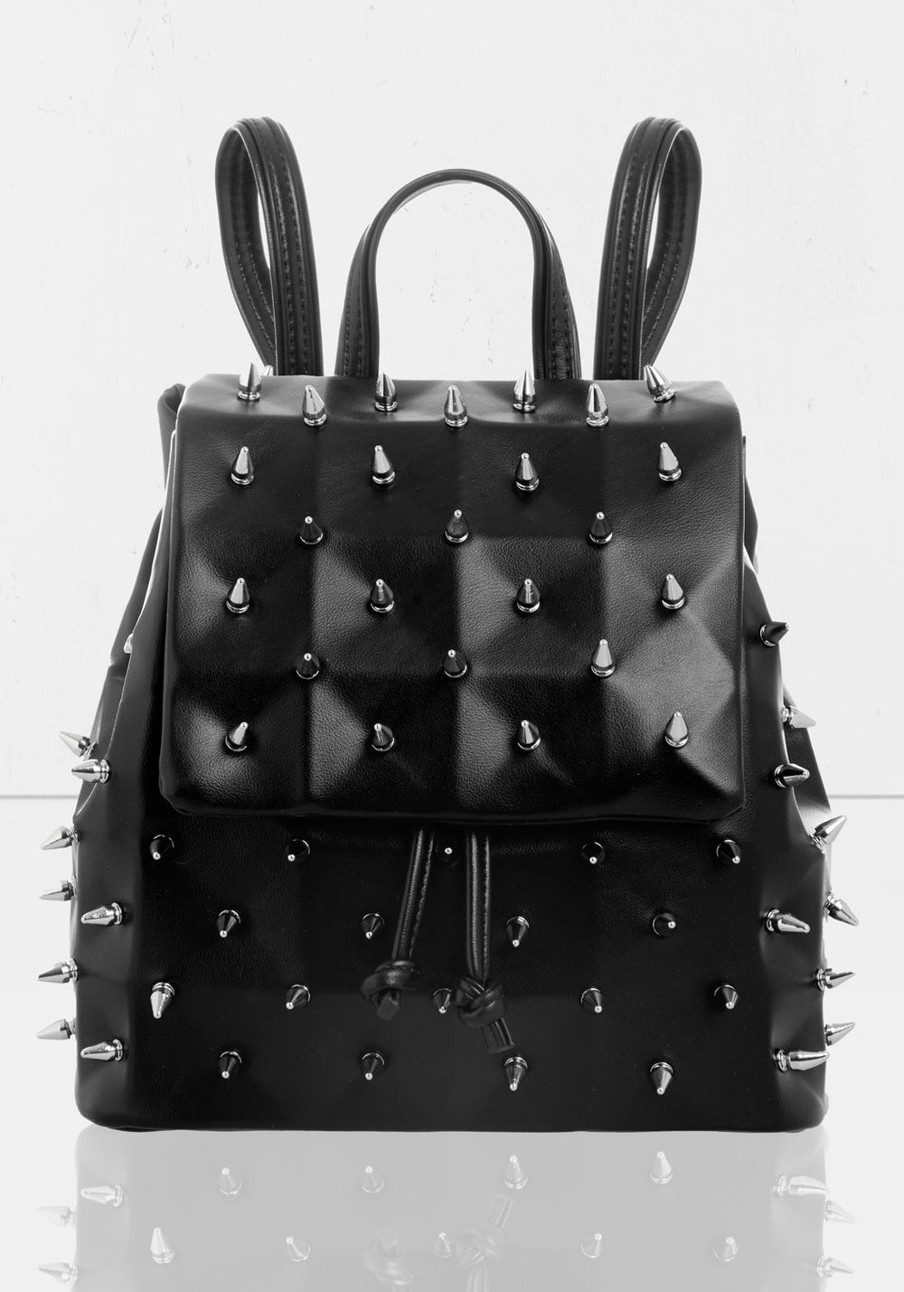 Cute Black popular Studded Leather Backpack