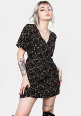 Gardenia Print Button Down Mini Dress