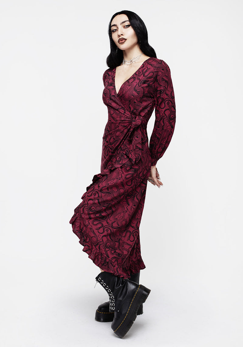 Safari Dreams V-Neck Woven Long Sleeve Snake Print Maxi Dress – Little  Secret Of Mine