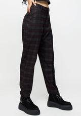 Dropout Spliced Check Mom Trousers