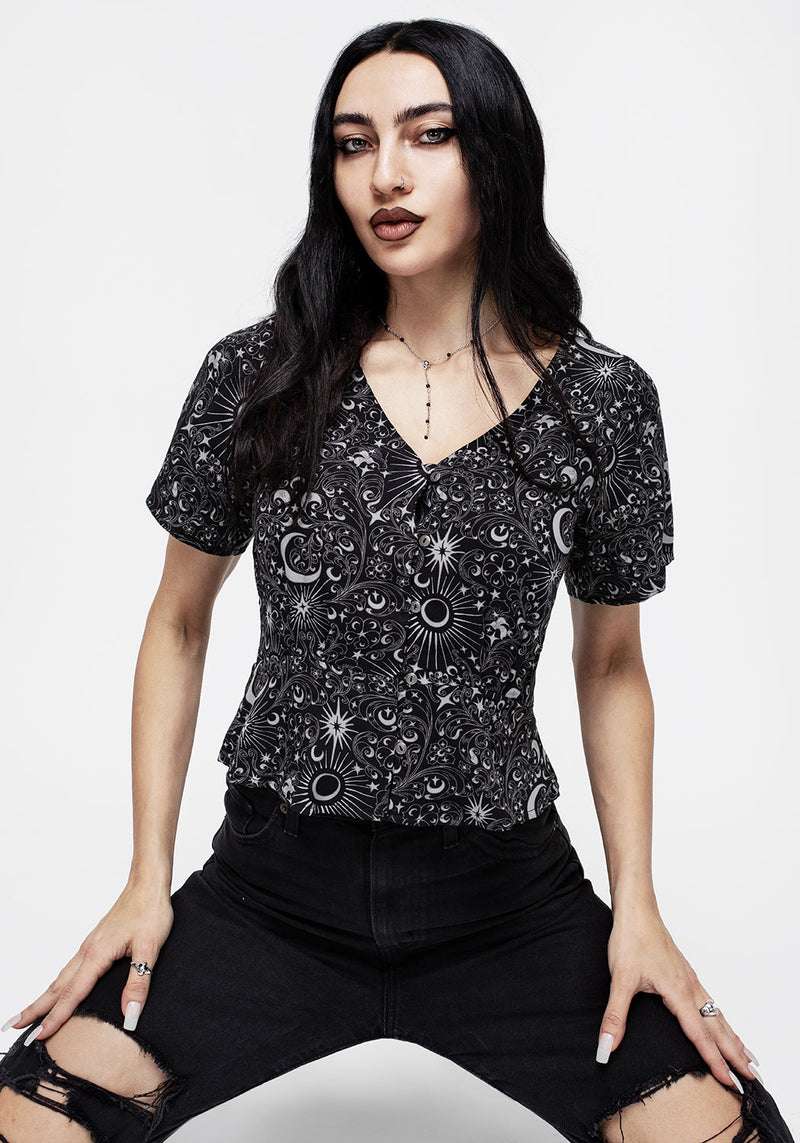 Stellaluna Button Up Short Sleeve Top