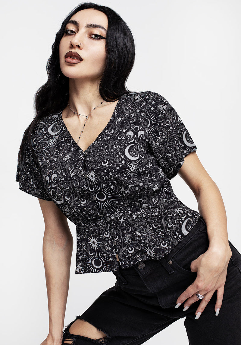 Stellaluna Button Up Short Sleeve Top