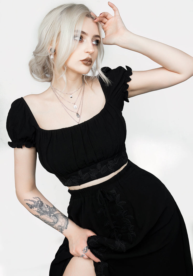Poster Grl Ribbed Lace-Up Corset Crop Tank Top - Black – Dolls Kill